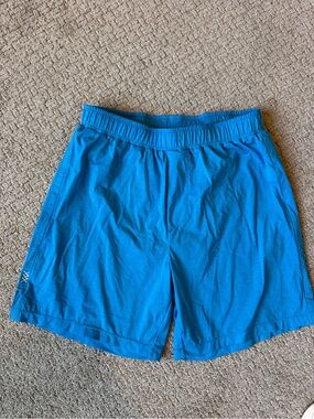 Rhone Men's Heather Blue Lined Performance Workout Shorts Size Small S